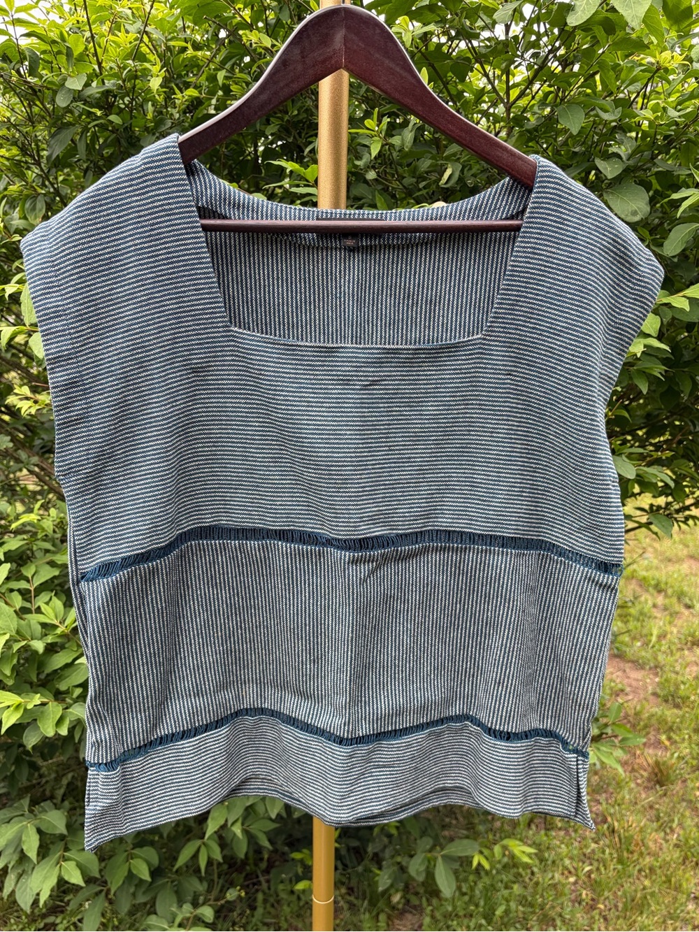 Frye Railroad Stripe Shell Boho Tank, 100% cotton